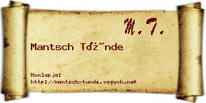 Mantsch Tünde névjegykártya